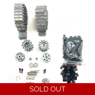 MATO 1/16 Heng Long British Challenger 2 3908 Tank Metal Tracks Rubber Pads & Drive Wheels Set